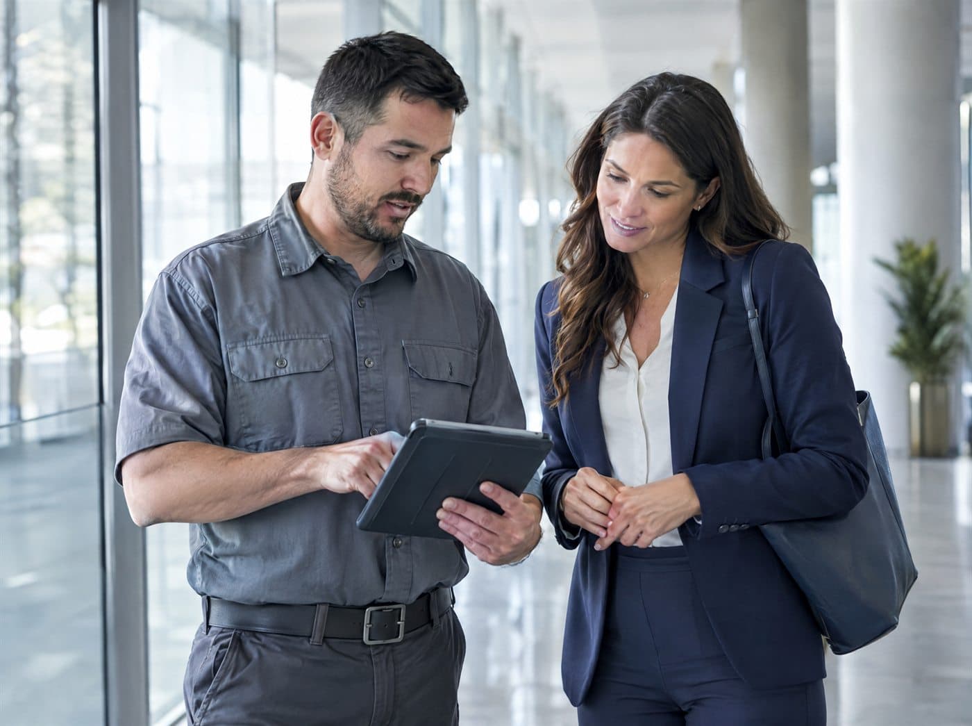 RBF Maintenance coordinator reviewing a work order with a property manager
